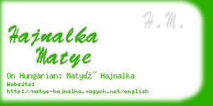 hajnalka matye business card